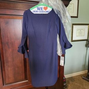 Karl Lagerfeld Paris Tulip Sleeve Crepe Midi Dress NWT Sz 0